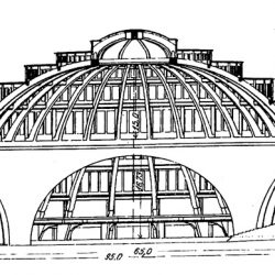 Rysunek projektowy kopuły Hali Stulecia